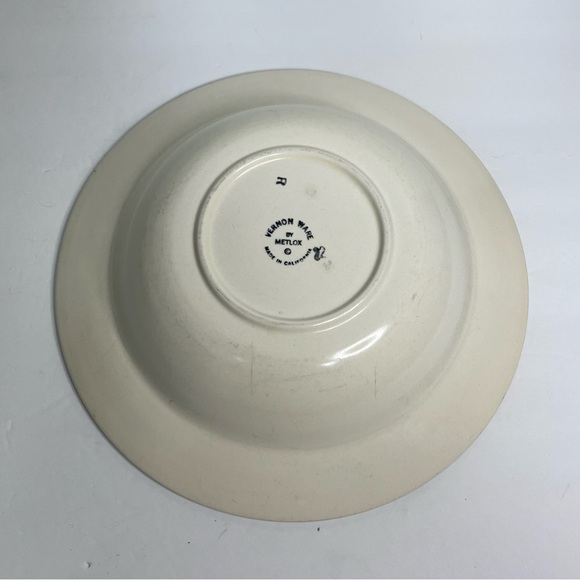 vintage serving bowl metlox poppytrail della robbia fruit and floral vernon ware - Picture 7 of 9